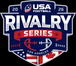 Official logo icon for the 2026 USA Football Rivalry Series event in Los Angeles.